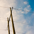 [Sunset power lines] - sky, tinted clouds